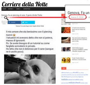 La storia del cane col piercing è una bufala